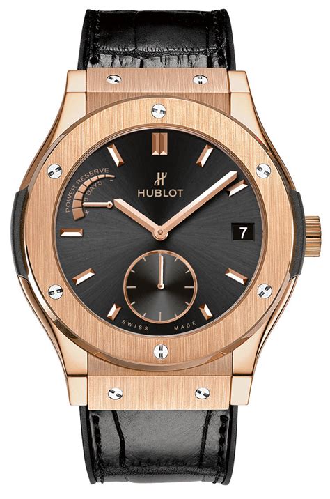 hublot classic fusion power reserve 8 days king gold replica|Hands.